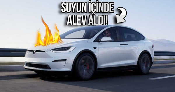 Çok konuşuldu: Tesla, suyun içindeyken yanmaya başladı! (Video)