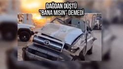 Dağdan düşerek takla atan Toyota şaşırttı! Servise işte böyle geldi