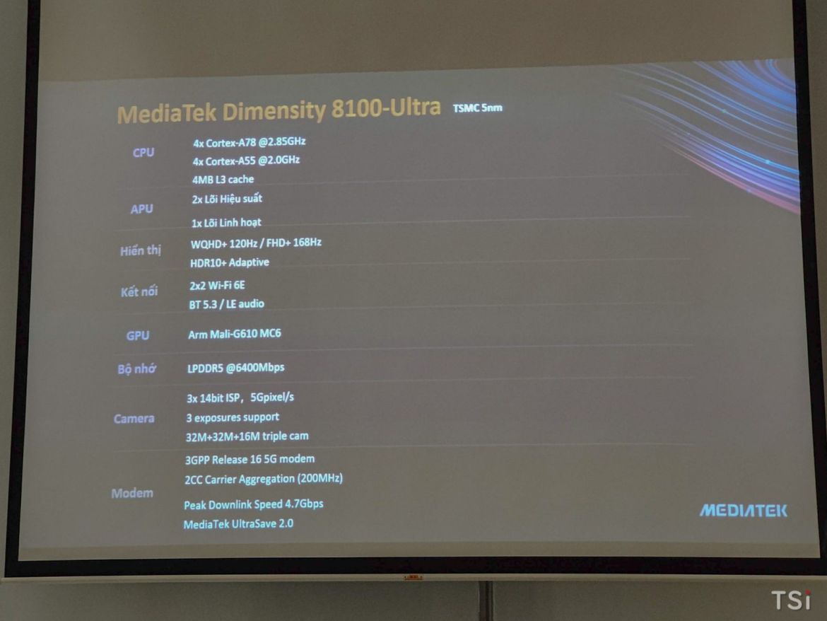 MediaTek Dimensity 8100 Ultra özellikleri